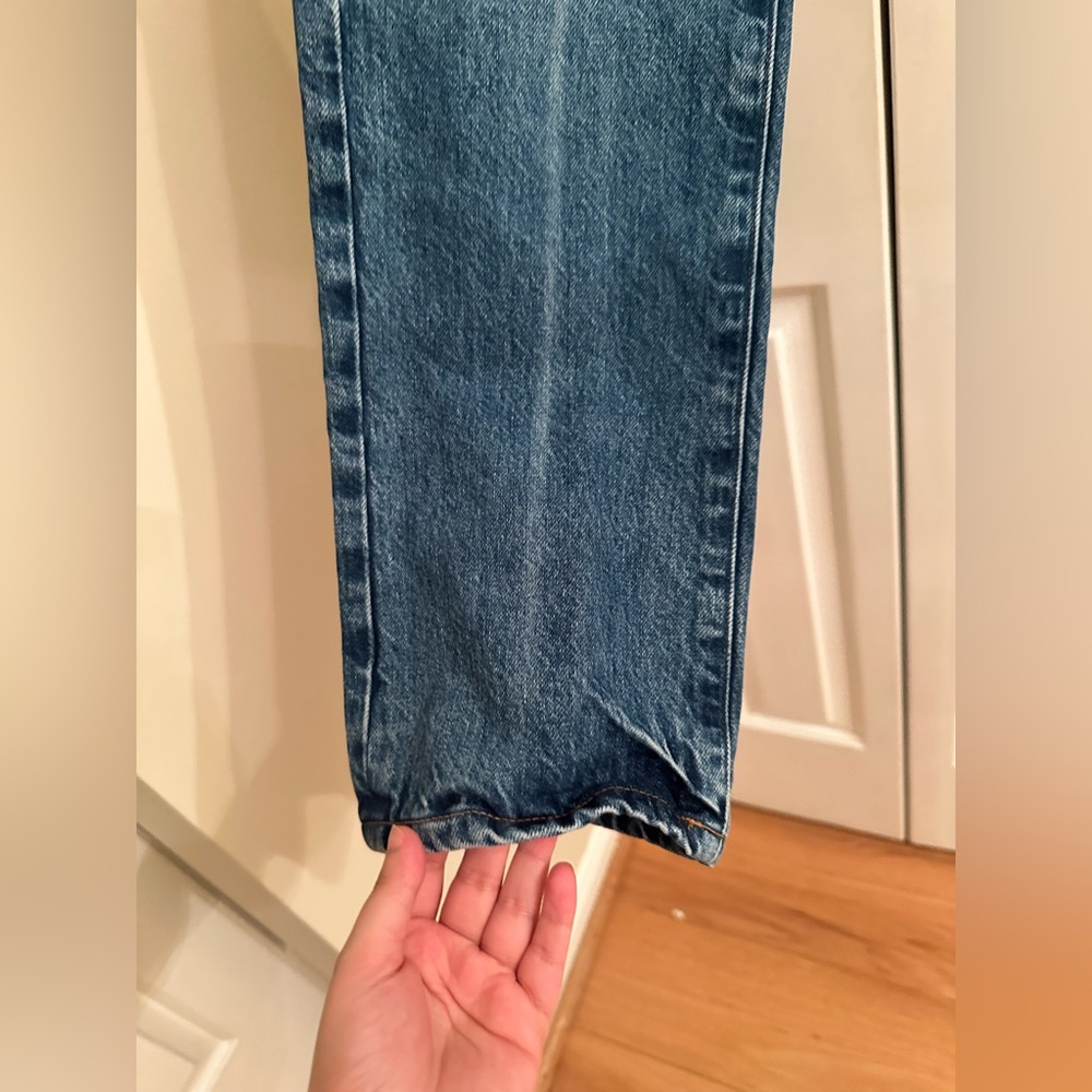 FRAME $258 Le Slouch Straight Leg Jeans In Blue Wash Size 25 - Picture 4 of 11